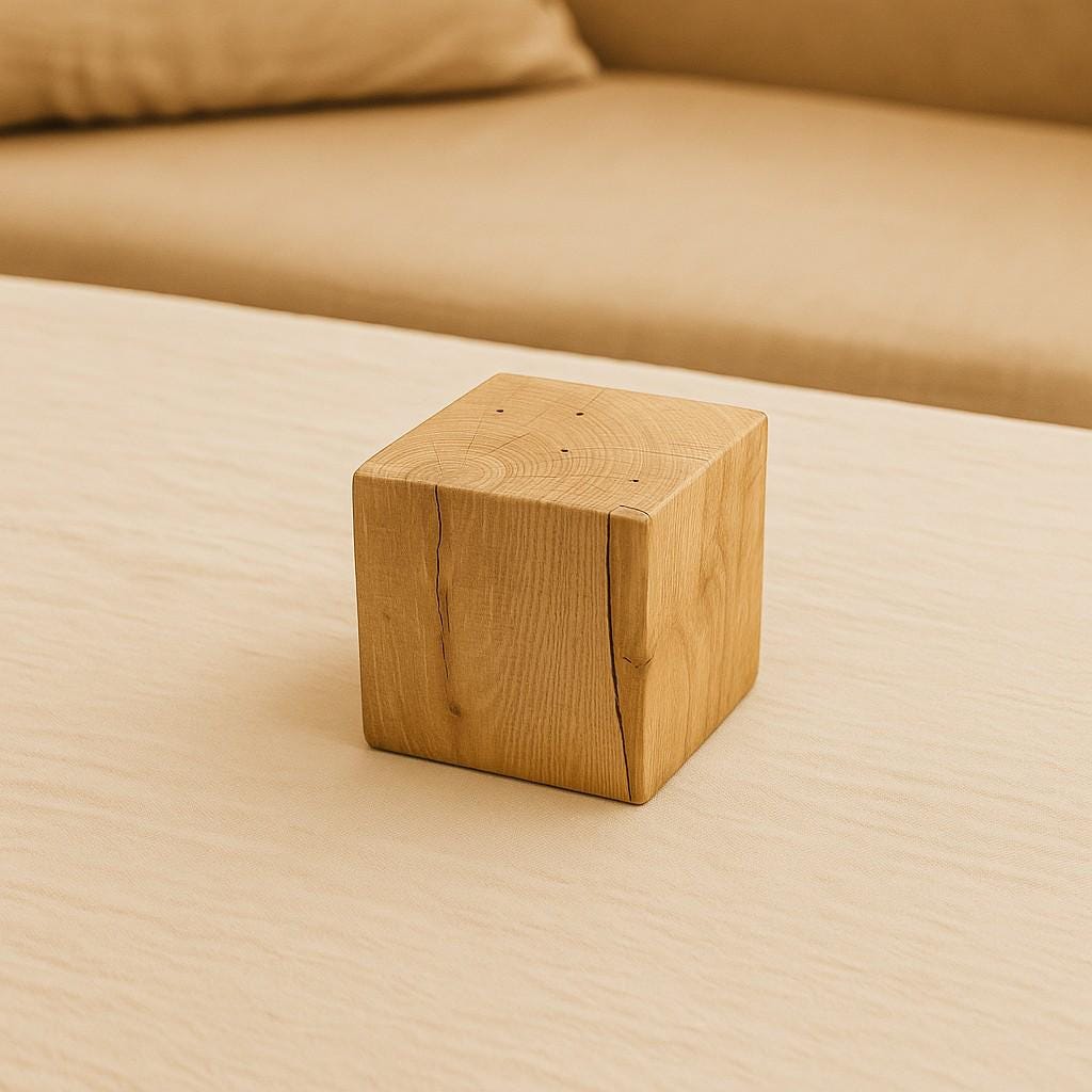 FlowerBar® Cube zum Selbstgestalten – DIY Trockenblumen Holzblock aus Eiche ohne Blumen