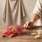 Tauschpaket Blumen Flowerbar® "Feuerblüte" Trockenblumen haltbar, nachhaltig getrocknete Blumen, Blumenpaket für Holzleiste