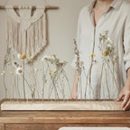 FlowerBar® "Sommerwiese" Trockenblumen Flowergram & edle Eiche, Holz Arrangement, getrocknete Blumen, haltbar