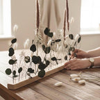 FlowerBar® "Fernweh" Trockenblumen Flowergram & edle Eiche, Holz Arrangement, getrocknete Blumen, haltbar