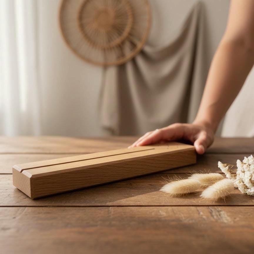 FlowerBar® Memories Holzleiste – DIY Karten- & Trockenblumenhalter aus Eiche zur kreativen Gestaltung