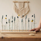 FlowerBar® "Schwedenglück" Trockenblumen Flowergram & edle Eiche, Holz Arrangement, getrocknete Blumen, haltbar