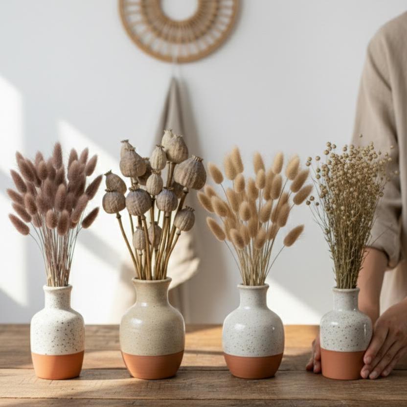 Trockenblumen Natur | Lagurus, kleines Pampas, Mohnkapseln, Lino | Deko, Hochzeit, FlowerBar und DIY