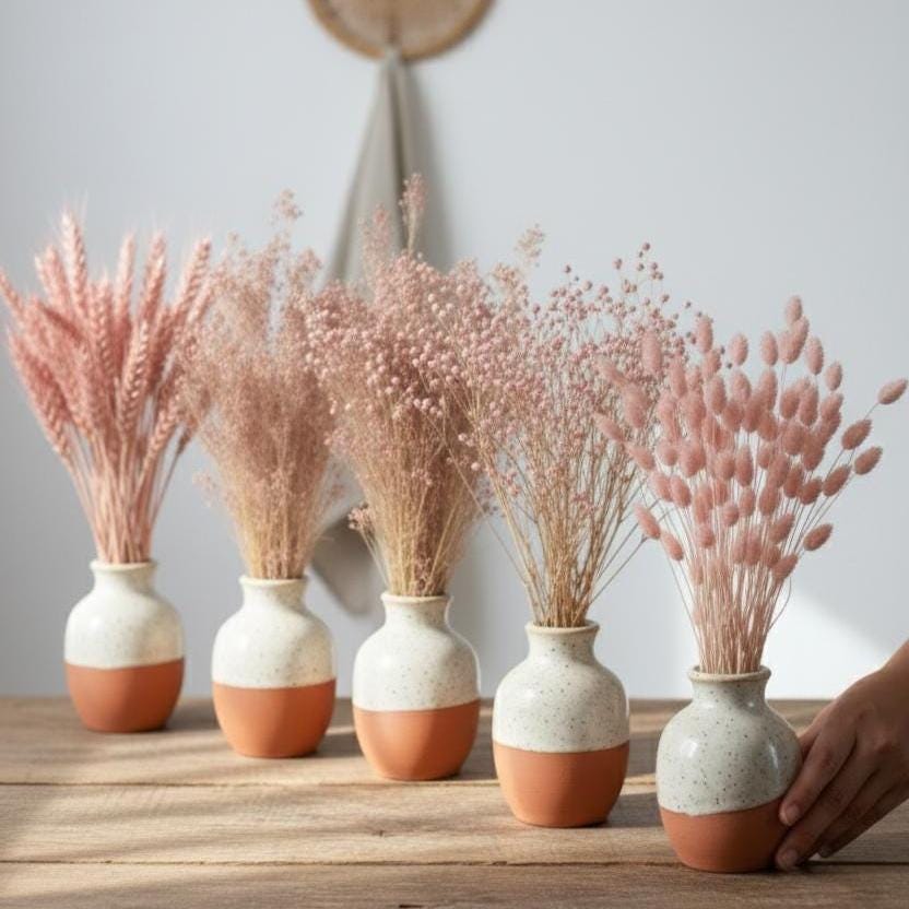 Trockenblumen rosa | Broom, Weizen, Phalaris, Acroclinium | Deko, FlowerBar, Hochzeit & DIY