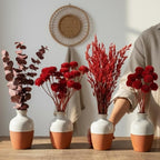 Trockenblumen rot | Achillea, Schleierkraut, Phalaris, Eukalyptus, Weizen | Deko, FlowerBar, Hochzeit & DIY