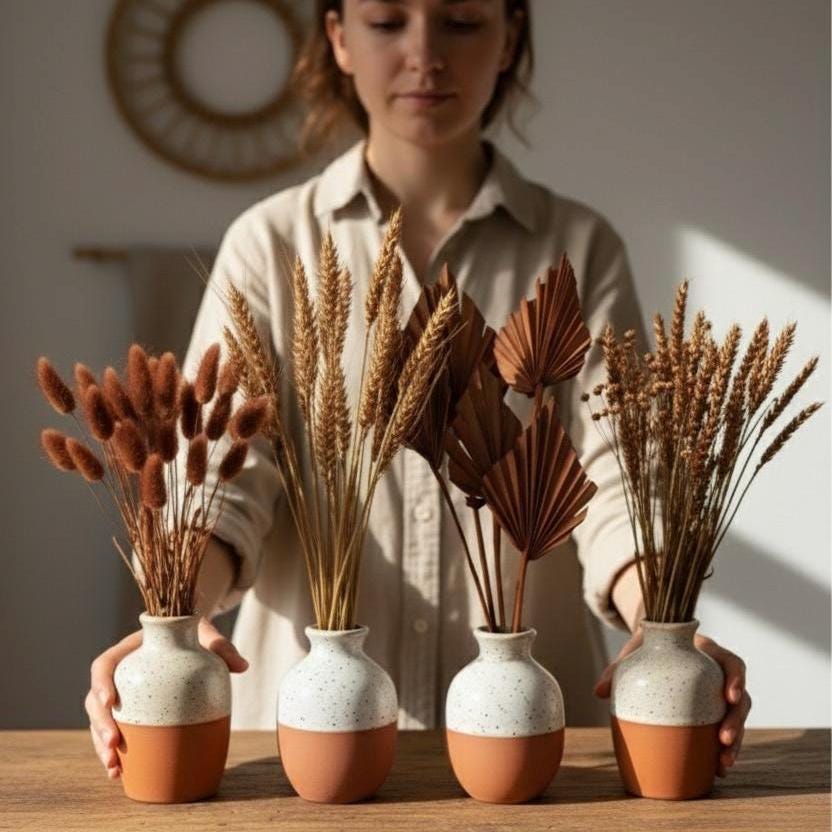 Trockenblumen braun | Glixia, Broom, Phalaris, Palmblatt, Weizen | Deko, FlowerBar, Hochzeit & DIY