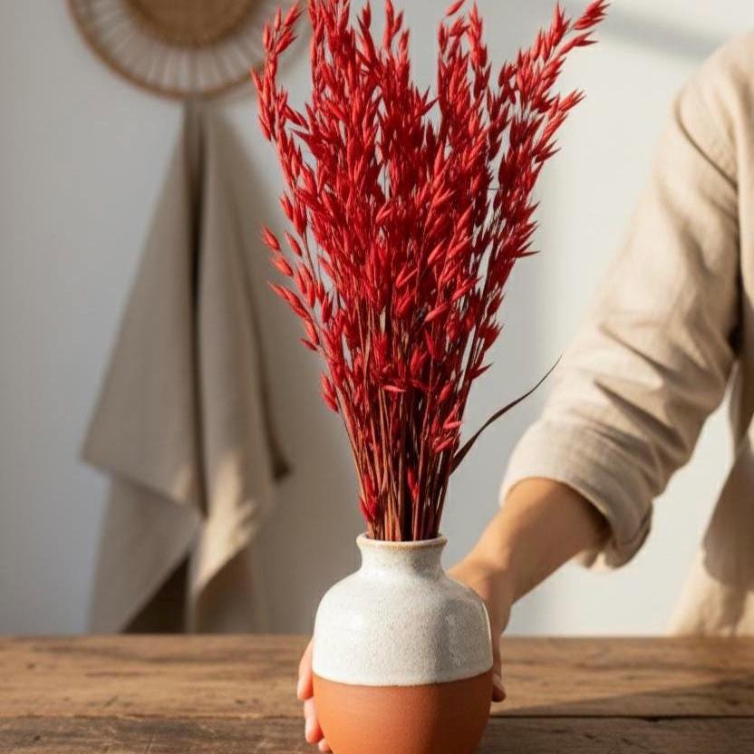 Trockenblumen rot | Achillea, Schleierkraut, Phalaris, Eukalyptus, Weizen | Deko, FlowerBar, Hochzeit & DIY