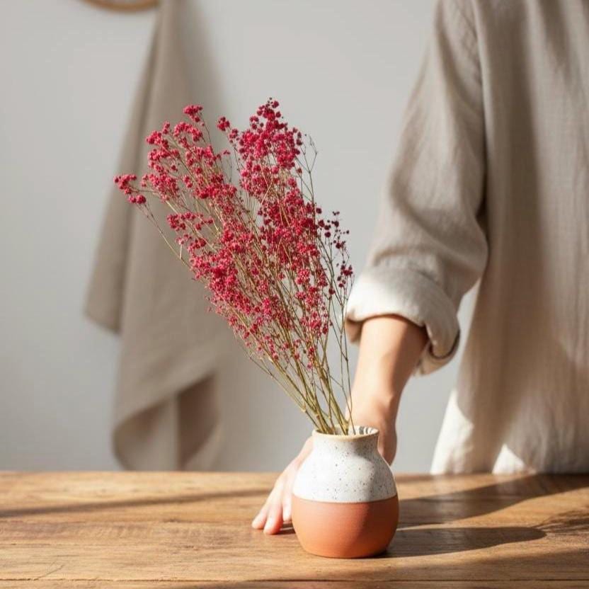 Trockenblumen rot | Achillea, Schleierkraut, Phalaris, Eukalyptus, Weizen | Deko, FlowerBar, Hochzeit & DIY
