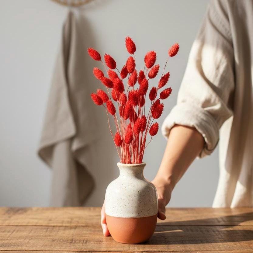 Trockenblumen rot | Achillea, Schleierkraut, Phalaris, Eukalyptus, Weizen | Deko, FlowerBar, Hochzeit & DIY