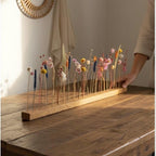 FlowerBar® Blumenwiese – Trockenblumen auf Eichenholz, DIY Geschenkidee, handmade, getrocknete Blumen, haltbar, Herbstdeko