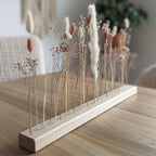 FlowerBar®"Fata Morgana" Boho Trockenblumen Arrangement auf Holz, getrocknete Blumen, haltbar, Geschenkidee, DIY Dekoration