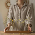 FlowerBar® "Sommerwiese" Trockenblumen Flowergram & edle Eiche, Holz Arrangement, getrocknete Blumen, haltbar