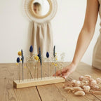 FlowerBar® "Schwedenglück" Trockenblumen Flowergram & edle Eiche, Holz Arrangement, getrocknete Blumen, haltbar