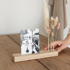 FlowerBar® Memories "Fata Morgana" Trockenblumen Flowergram & edle Eiche, Holz Arrangement, getrocknete Blumen, haltbar