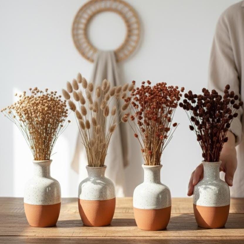 Trockenblumen braun | Glixia, Broom, Phalaris, Palmblatt, Weizen | Deko, FlowerBar, Hochzeit & DIY