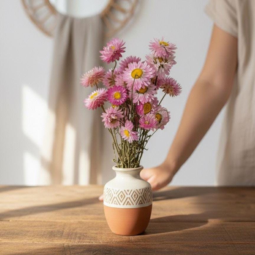 Trockenblumen rosa | Broom, Weizen, Phalaris, Acroclinium | Deko, FlowerBar, Hochzeit & DIY