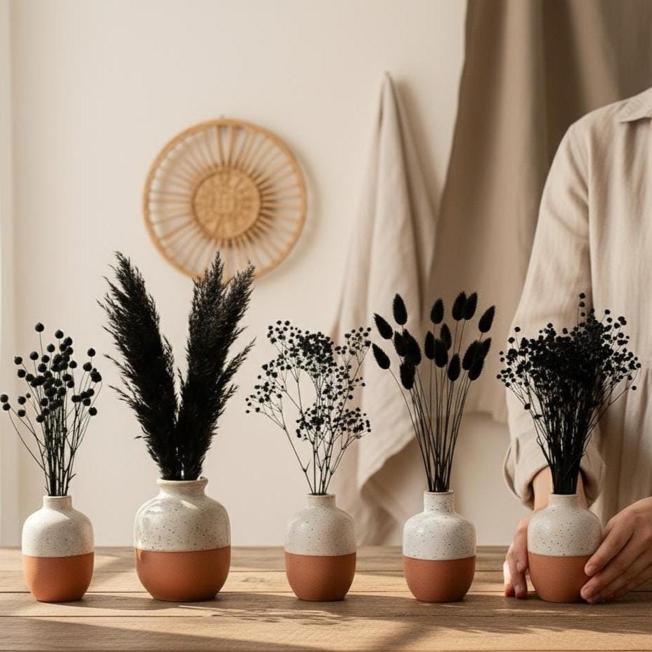 Trockenblumen schwarz | Broom, Weizen, Phalaris, Glixia | Deko, FlowerBar, Hochzeit & DIY