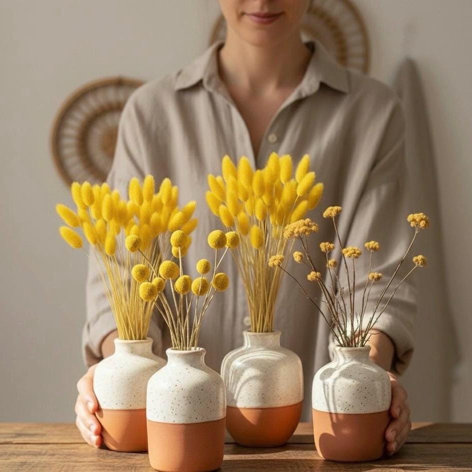 Trockenblumen Gelb | Glixia, Lona, Phalaris & Lagurus | Deko, FlowerBar, Hochzeit und DIY“