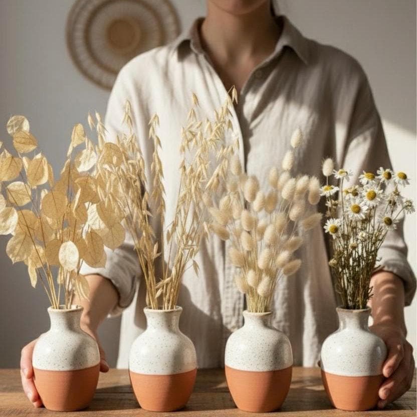 Trockenblumen Weiß | Lino, Statice, Lunaria, Lagurus, Phalaris, Acroclinium, Hafer & Baumwolle | Deko, FlowerBar, Hochzeit und DIY