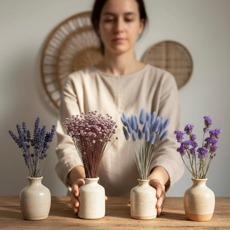 Trockenblumen Lila | Phalaris, Glixia, Broom & Lagurus | Deko, Hochzeit, FLowerBar und DIY