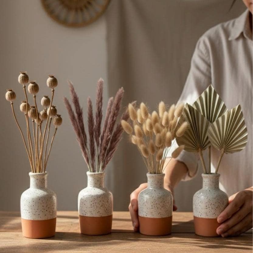 Trockenblumen Natur | Lagurus, kleines Pampas, Mohnkapseln, Lino | Deko, Hochzeit, FlowerBar und DIY