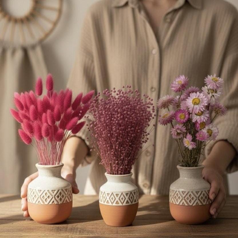Trockenblumen pink | Acroclinium, Lagurus und Lino | Deko, FlowerBar, Hochzeit & DIY