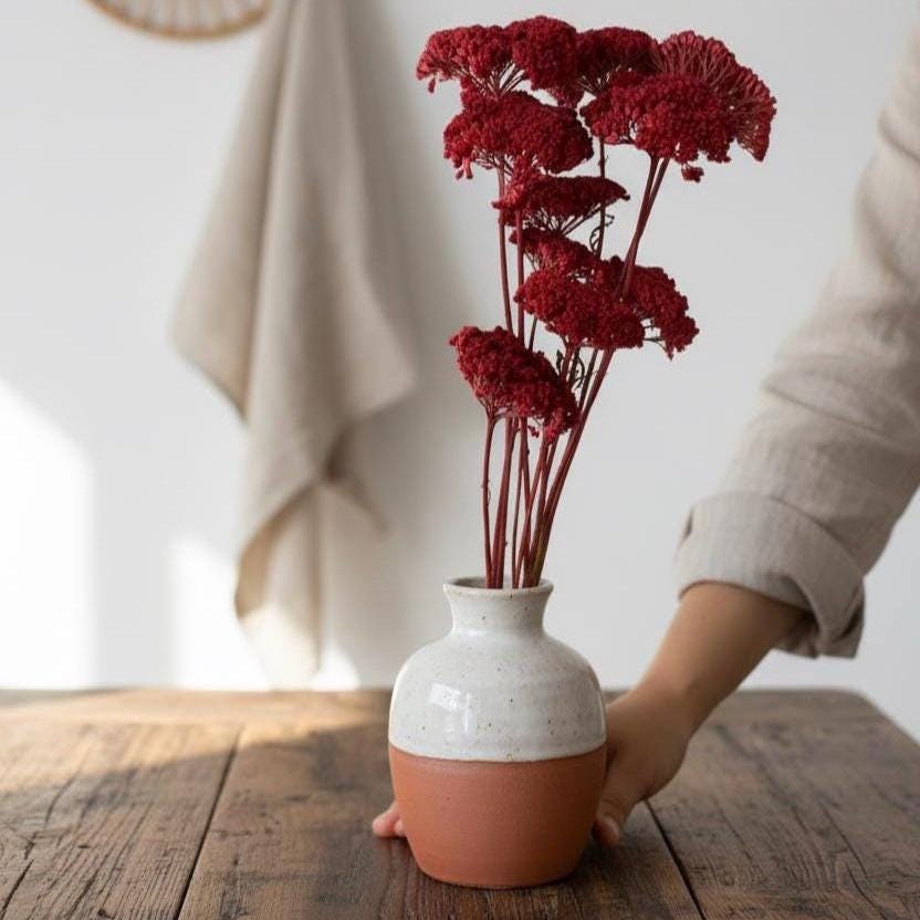 Trockenblumen rot | Achillea, Schleierkraut, Phalaris, Eukalyptus, Weizen | Deko, FlowerBar, Hochzeit & DIY