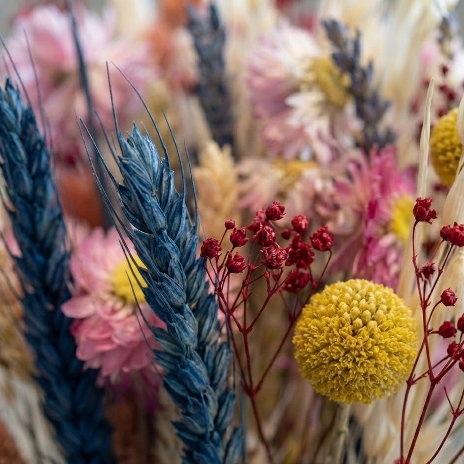 FlowerBar® Set „Blumenwiese“- Trockenblumen Arrangement inkl. Raysin Vase und FlowerBar®